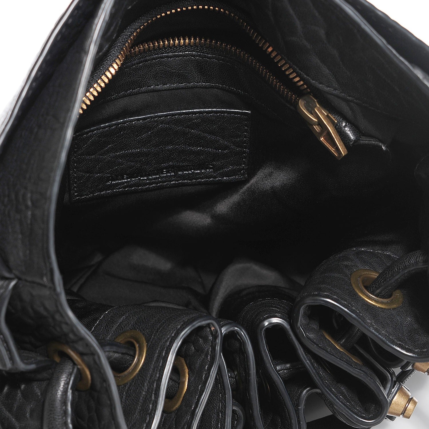 Alexander Wang Pebbled Lambskin Diego Bucket Bag Black Antique Brass Hardware 5 of 7