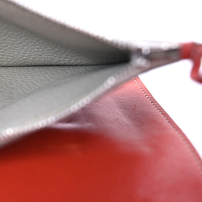 Hermes Togo Dogon Duo Wallet Rouge Garance Gris Mouette 7 of 14