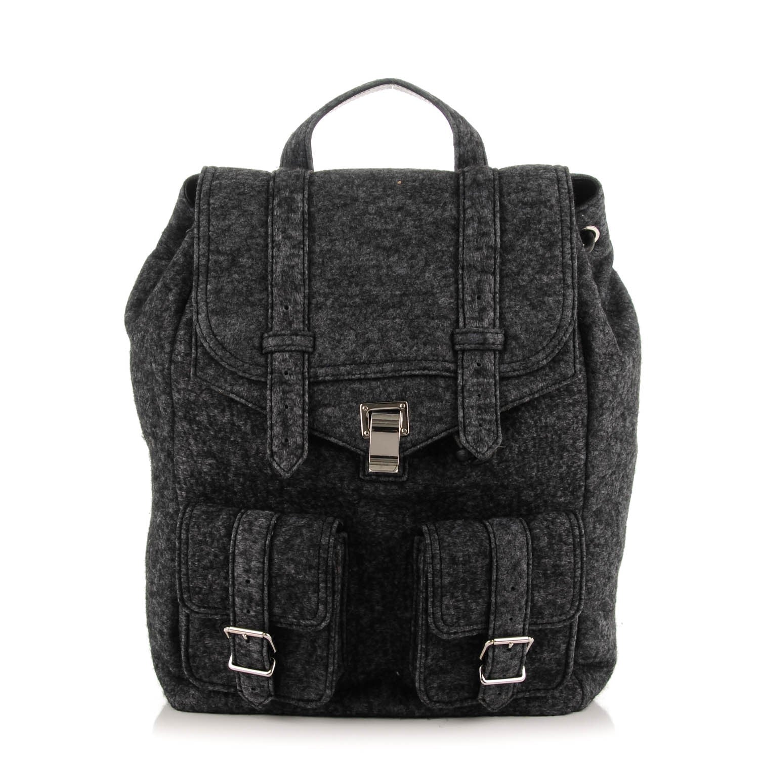 Proenza Schouler Melange Felt Buffalo PS1 Backpack Charcoal 1 of 6