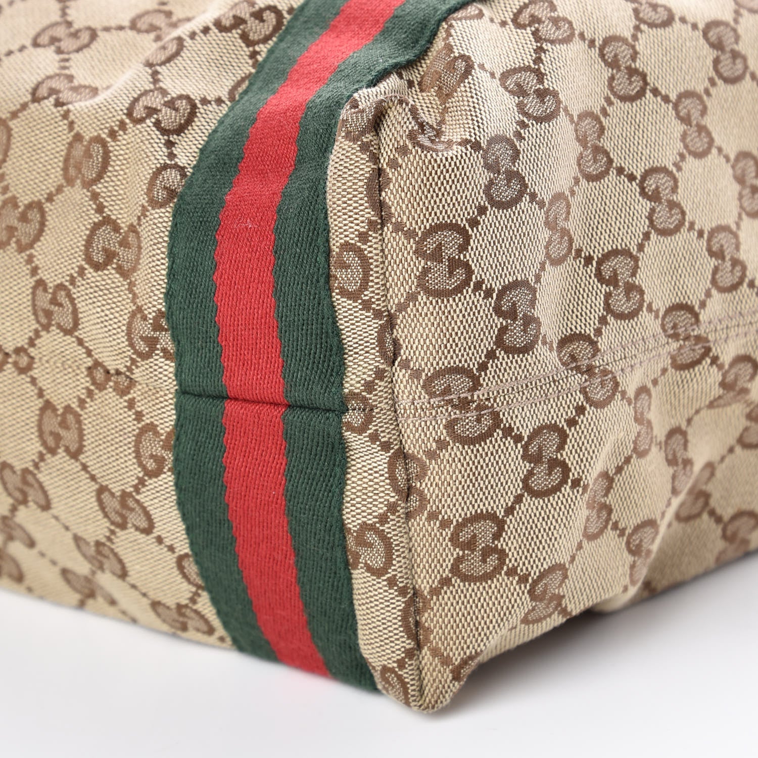 Gucci GG Monogram Medium Web Handle Vertical Tote Dark Brown 9 of 10