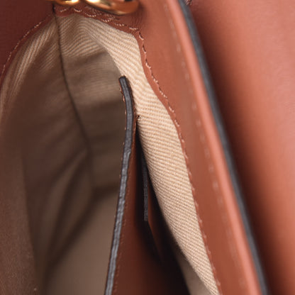Chloe Calfskin Crocodile Embossed Small Aby Lock Chestnut Brown 7 of 10