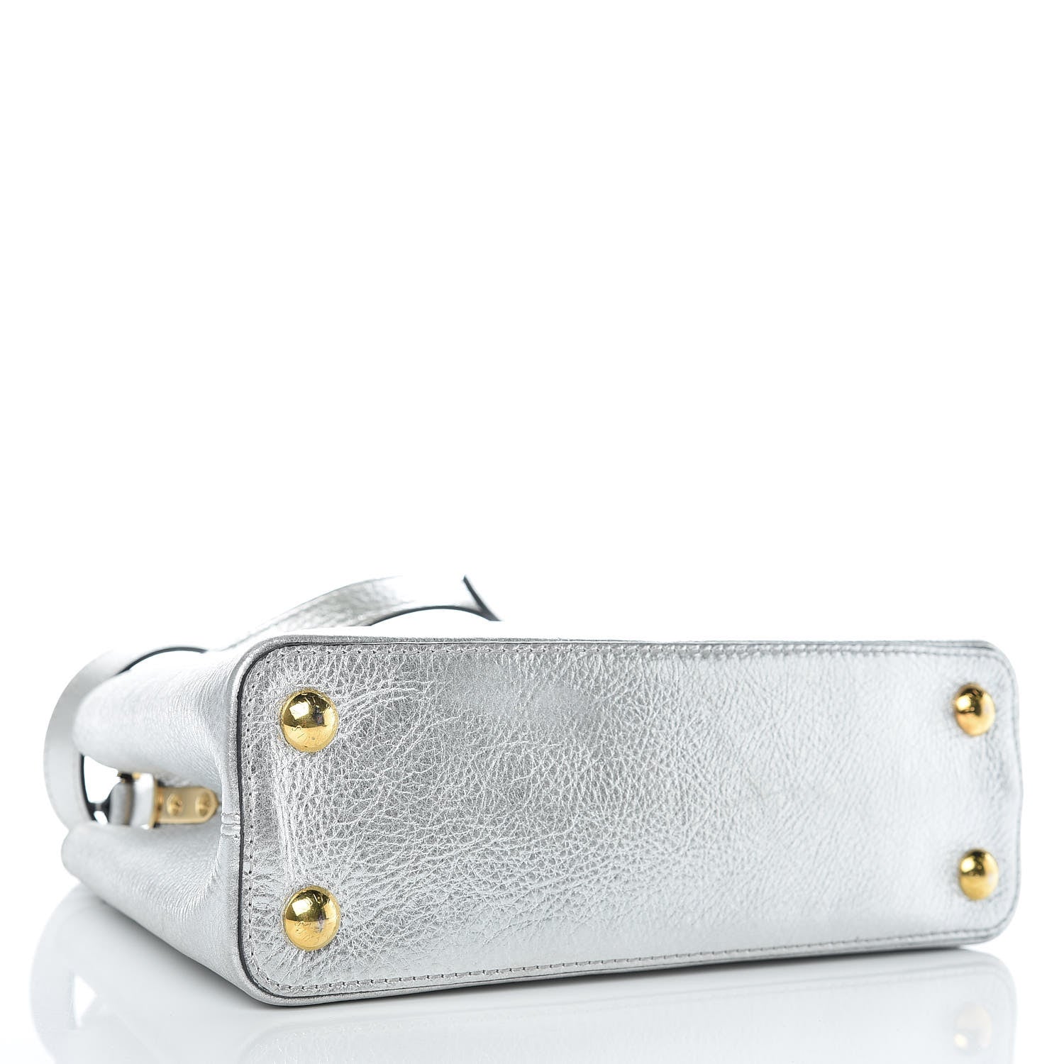 Louis Vuitton Metallic Taurillon Capucines BB Silver 4 of 11