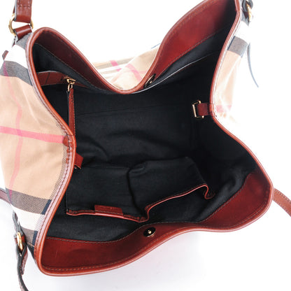 Burberry House Check Small Canterbury Tote Dark Tan 5 of 9
