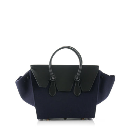 Celine Felt Calfskin Small Tie Knot Tote Navy 1 of 7