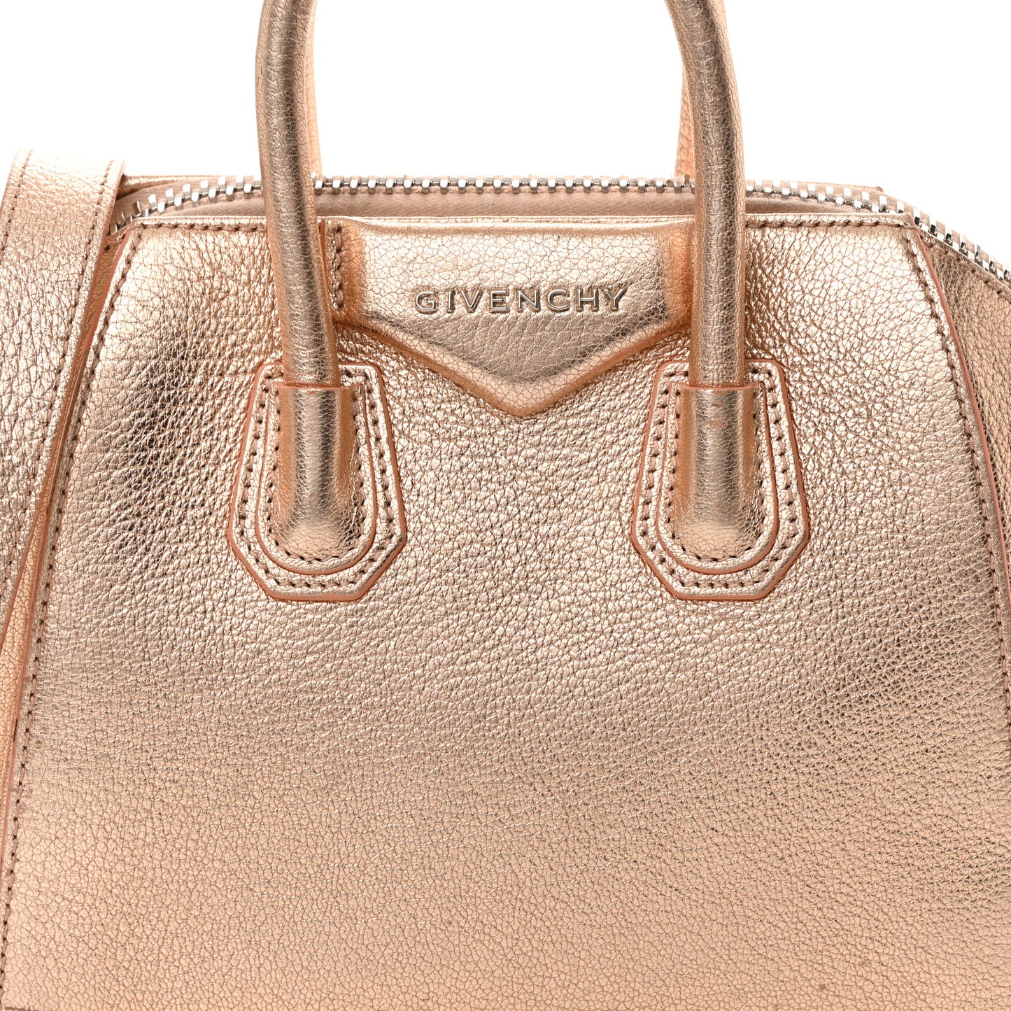 Metallic Sugar Goatskin Mini Antigona Light Pink