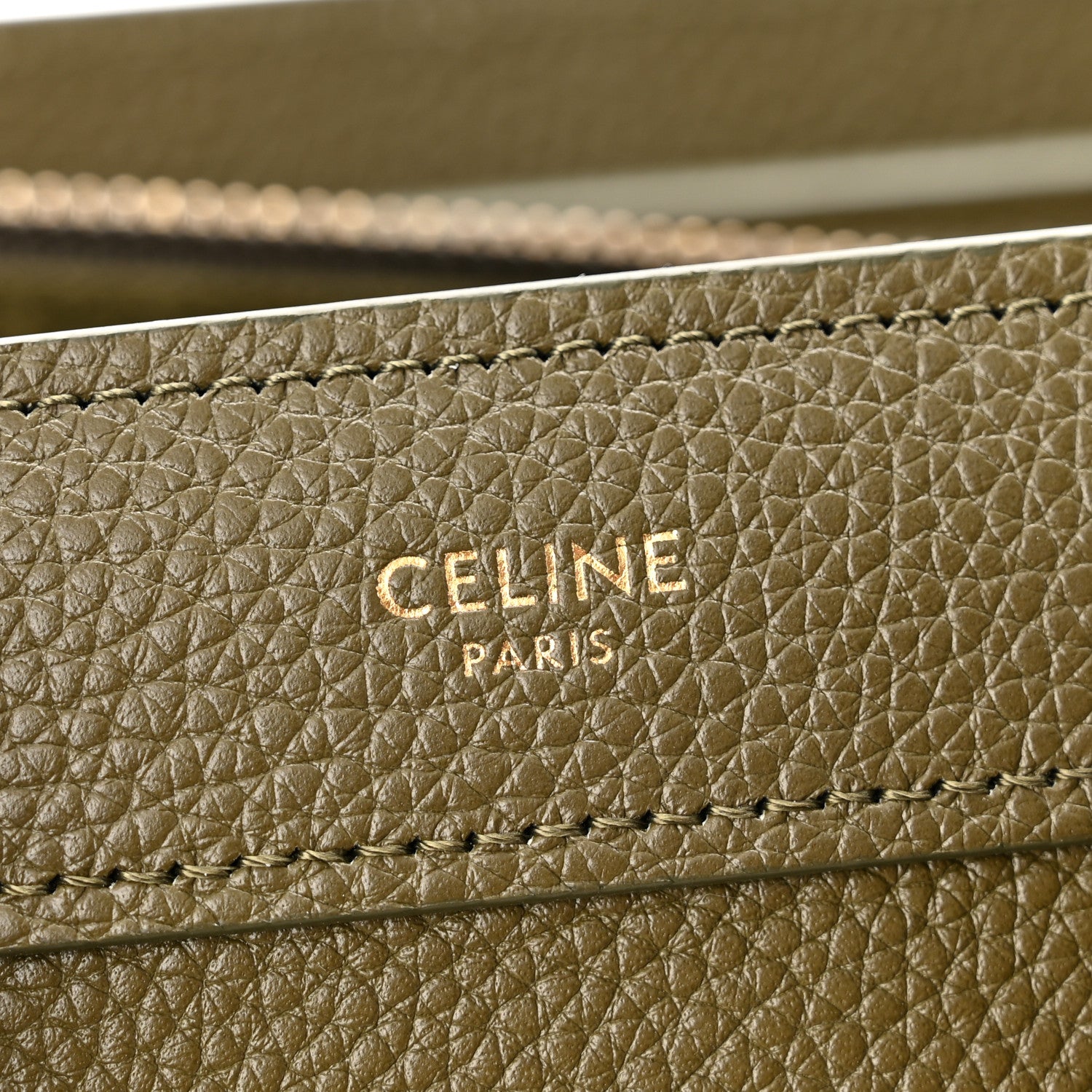 Celine Drummed Calfskin Nano Luggage Army Green 6 of 11