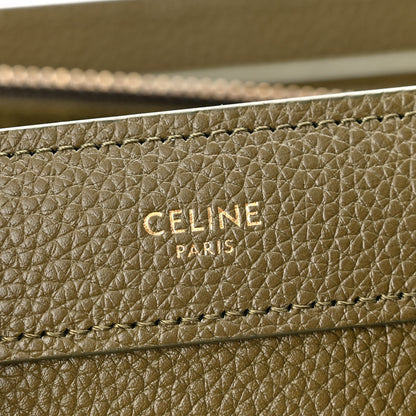Celine Drummed Calfskin Nano Luggage Army Green 6 of 11