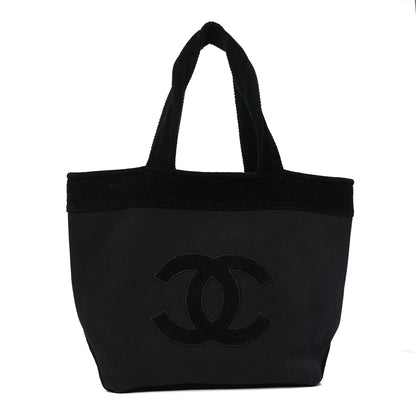 Chanel Cotton CC Beach Tote Black 1 of 9