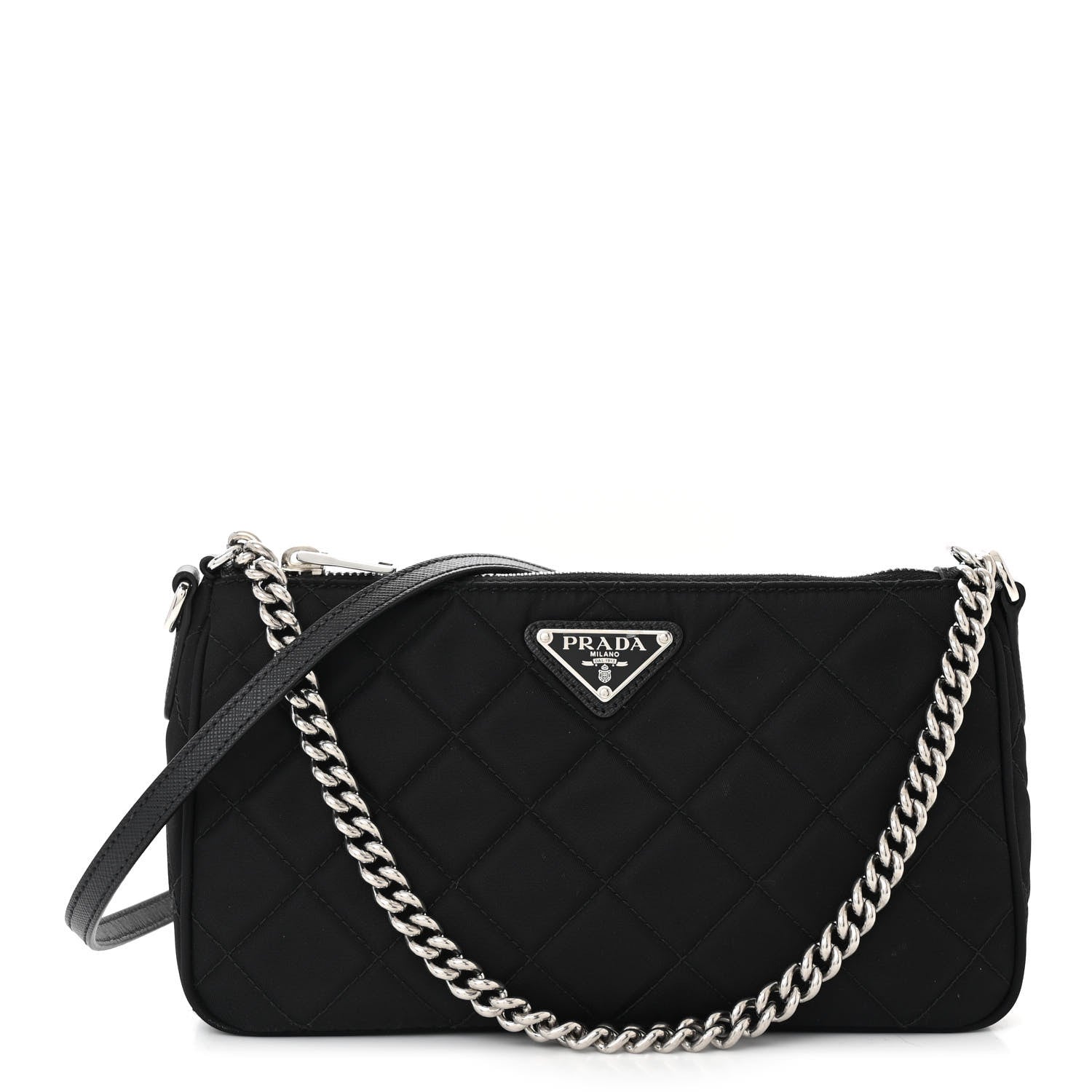 Prada Nylon Tessuto Impuntu Quilted Crossbody Bag Black 1 of 10