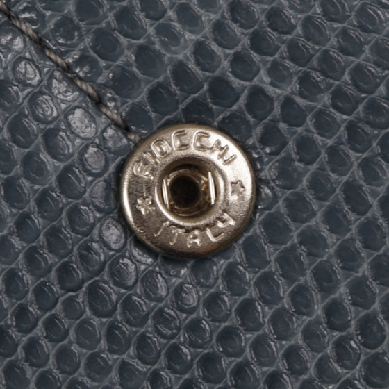 Lizard Embossed Eclipse Continental Flap Wallet Blue