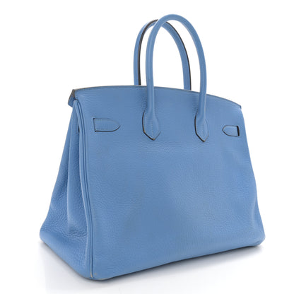 Hermes Taurillon Clemence Birkin 35 Azure 3 of 24