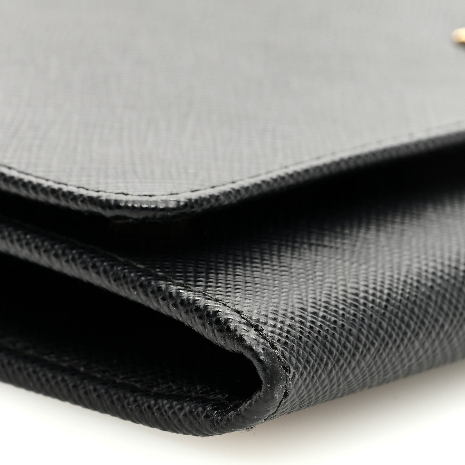 Prada Saffiano Metal Oro Chain Wallet Black 8 of 9