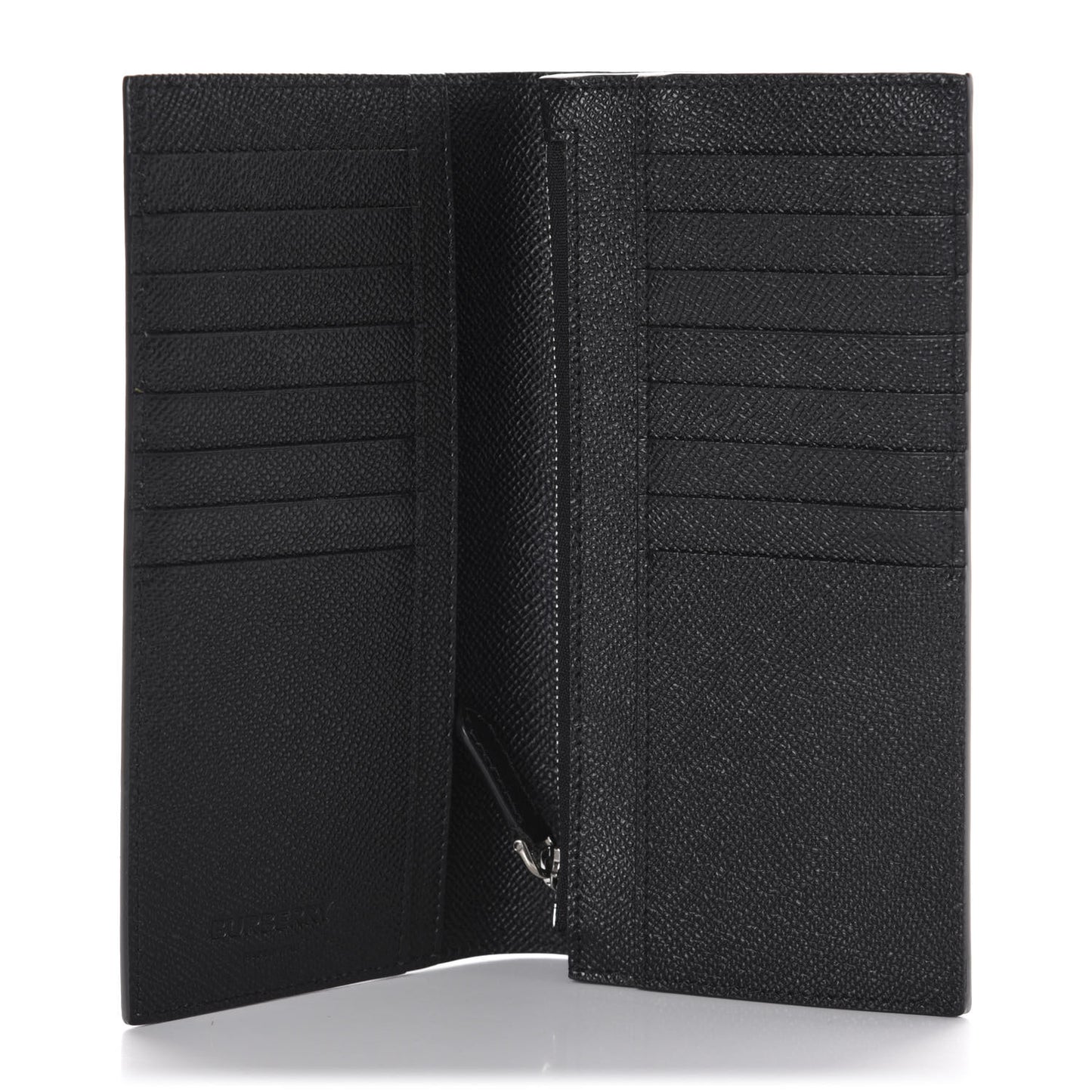 Grainy Calfskin Continental Flap Wallet Black