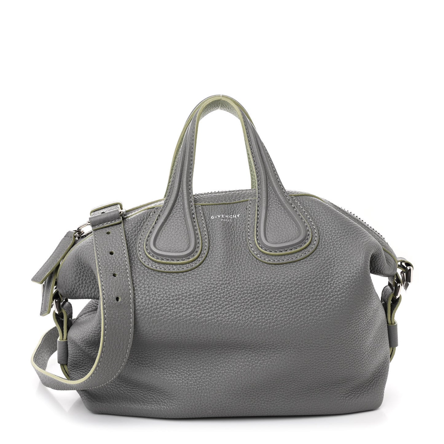 Pebbled Calfskin Small Nightingale Pearl Grey
