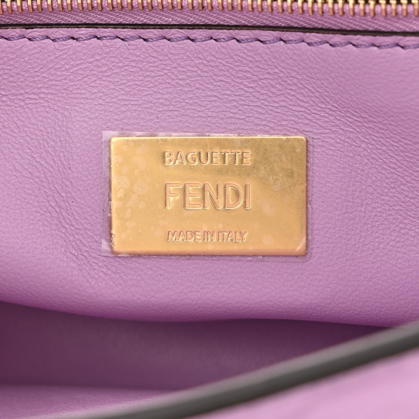 Nappa FF Embossed Small Midi Chain Baguette Violetta