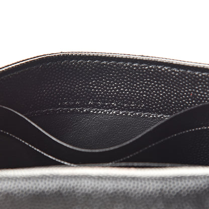 Saint Laurent Grain De Poudre Matelasse Chevron Small Monogram Envelope Wallet Black 7 of 7