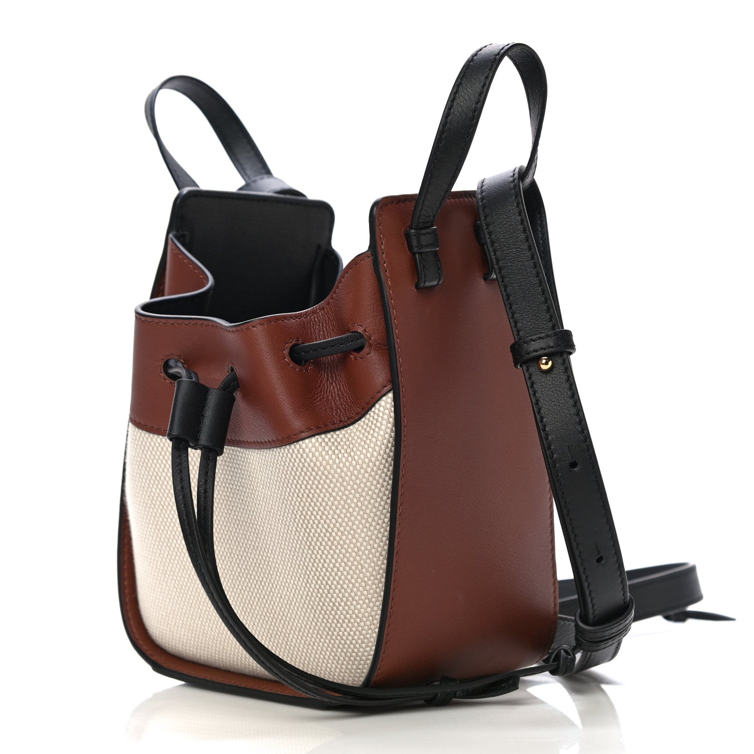 Loewe X Spirited Away Calfskin Textile Susuwatari Mini Hammock Shoulder Bag Havane Ecru 3 of 9
