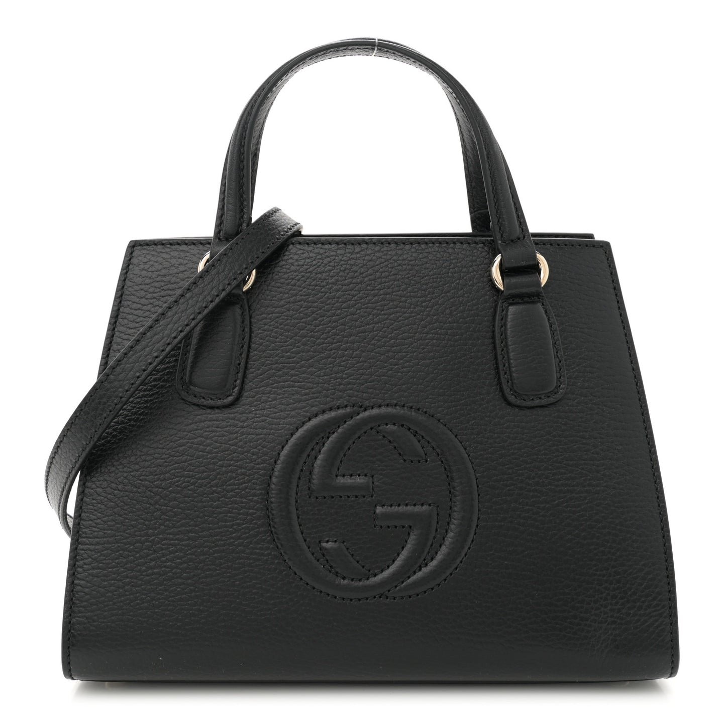 Dollar Calfskin Medium Soho Top Handle Satchel Black