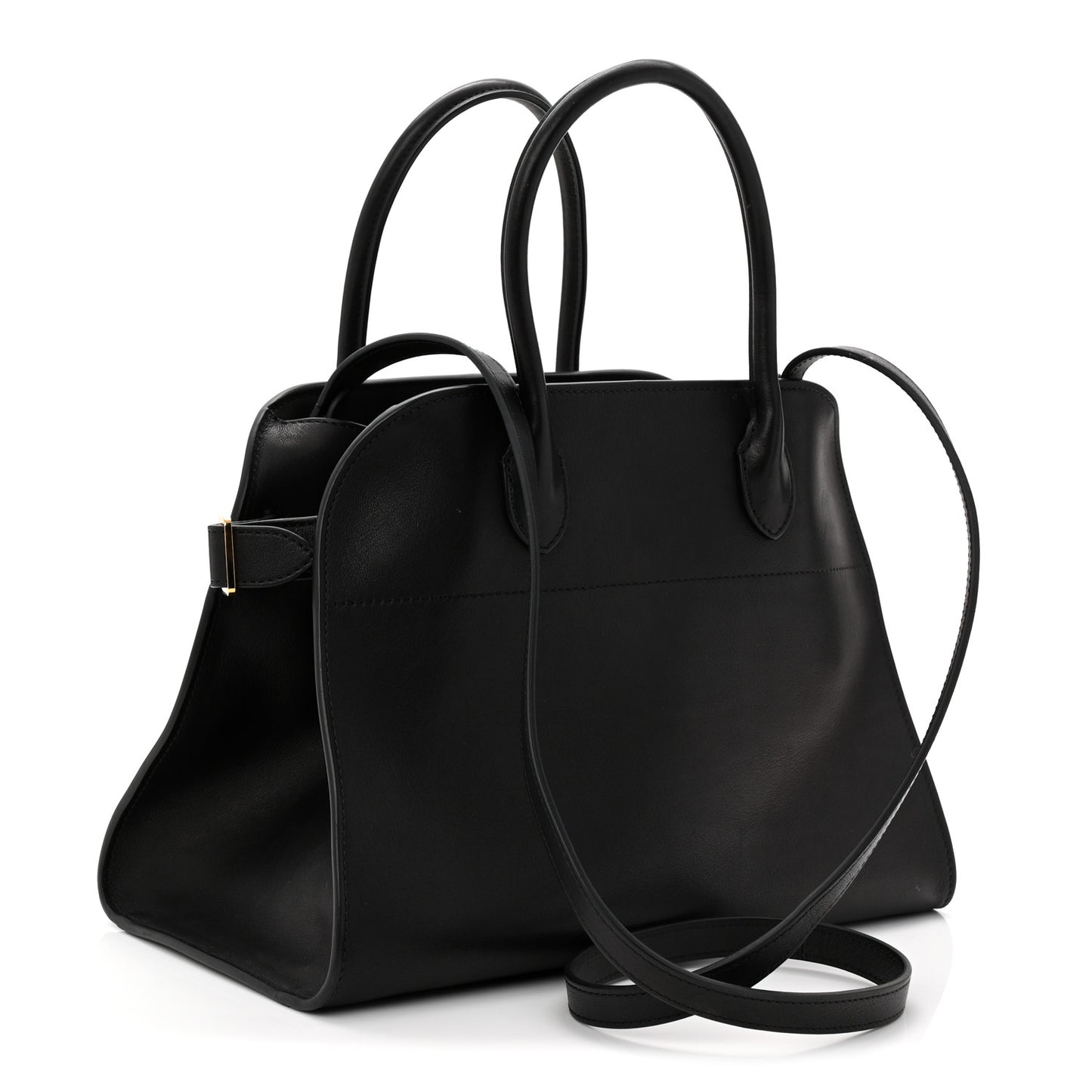 Polished Saddle Calfskin Soft Margaux 12 Black