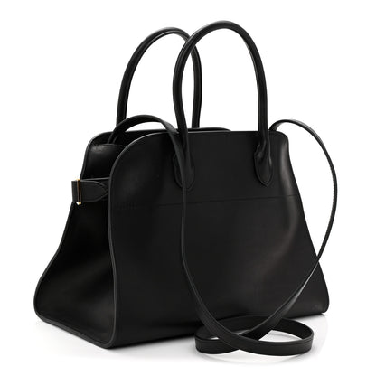 The Row Polished Saddle Calfskin Soft Margaux 12 Black 3 of 9