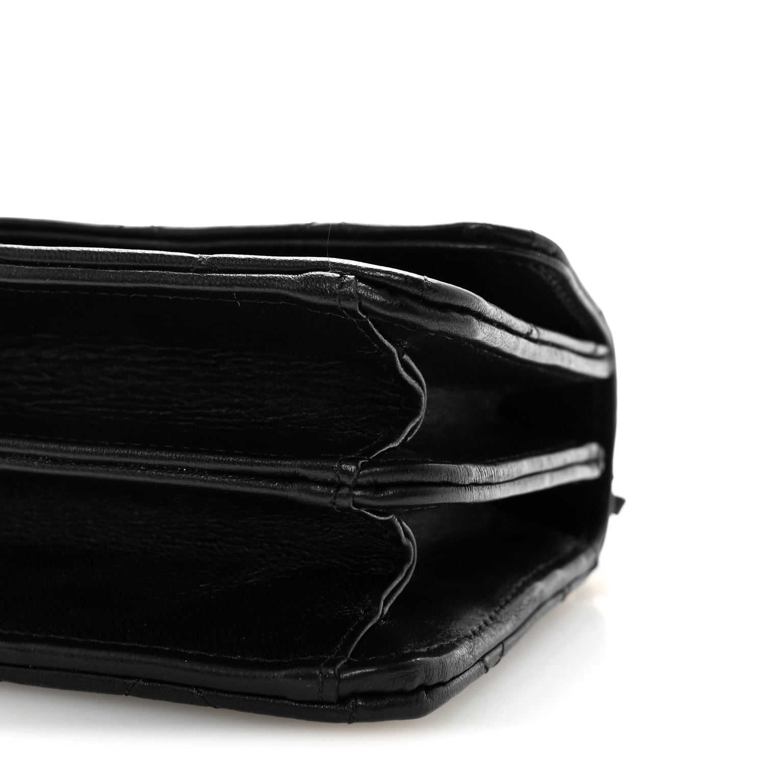 Chanel Lambskin Quilted Chain Top Handle Clutch With Chain Black 11 of 11
