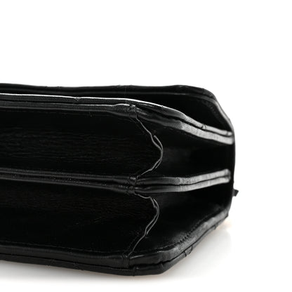 Chanel Lambskin Quilted Chain Top Handle Clutch With Chain Black 11 of 11