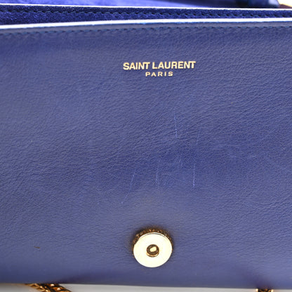Saint Laurent Calfskin Small Classic Y Satchel Blue 11 of 16
