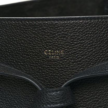 Celine Soft Grained Calfskin Small Belt Cabas Phantom Black 6 of 10