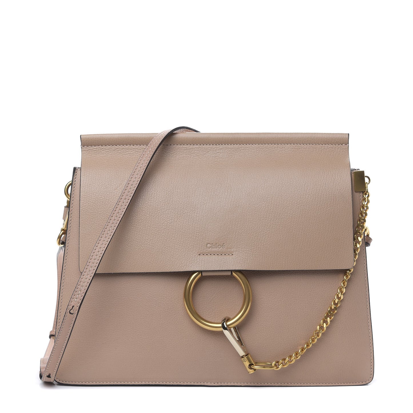 Calfskin Medium Faye Shoulder Bag Biscotti Beige