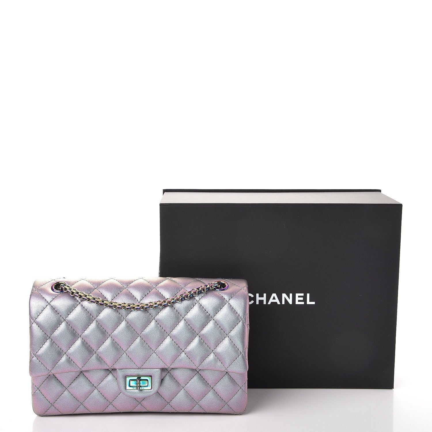 Chanel Iridescent Lambskin Quilted 2.55 Reissue 226 Flap Light Purple 9 of 9