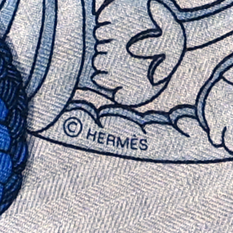 Cashmere Silk Parures De Samourais Shawl 140 Gris Chine Bleu Gris