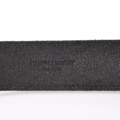 Saint Laurent Leather Lion Head Buckle Belt 85 Black Gold 5 of 6