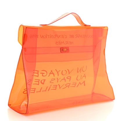 Hermes Vinyl Souvenir De L'Exposition Kelly Orange 3 of 9
