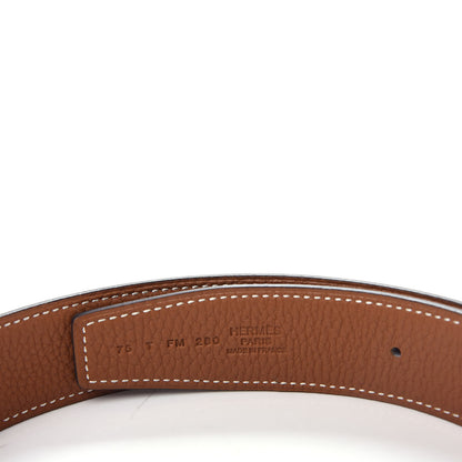 Hermes Box Togo 32mm H d'Ancre Belt 75 30 Black Gold 3 of 6