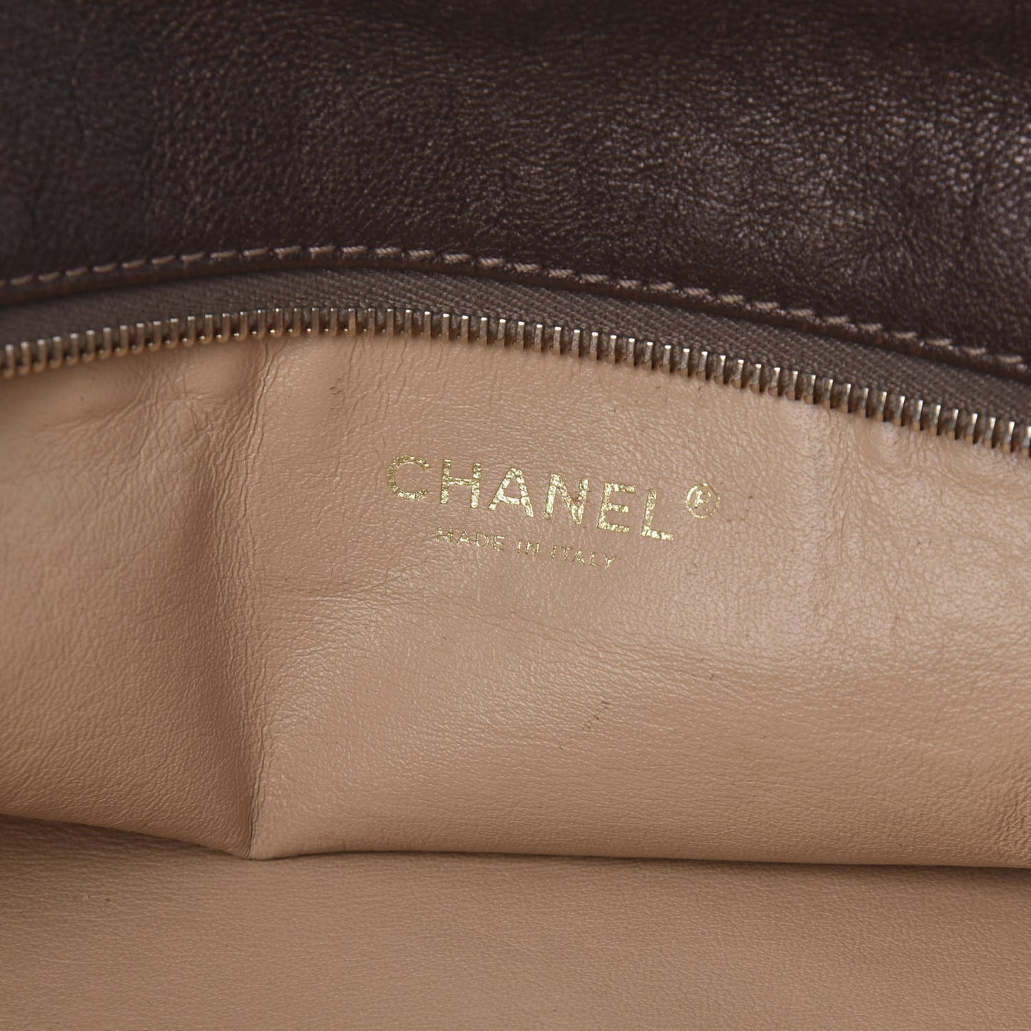 Goatskin Medium Luxe Ligne Bowler Brown