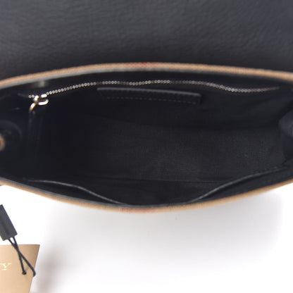 Burberry Mega Check Grainy Calfskin Small Gowan Messenger Bag Black 5 of 11