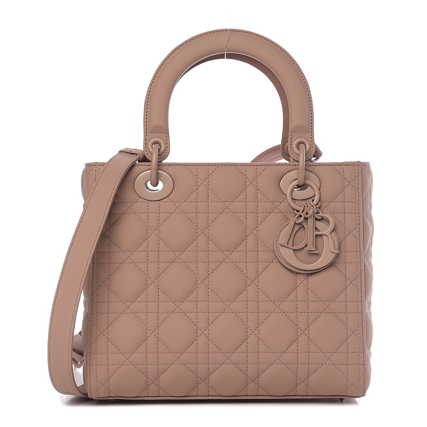 Ultra Matte Calfskin Cannage Medium Lady Dior Beige