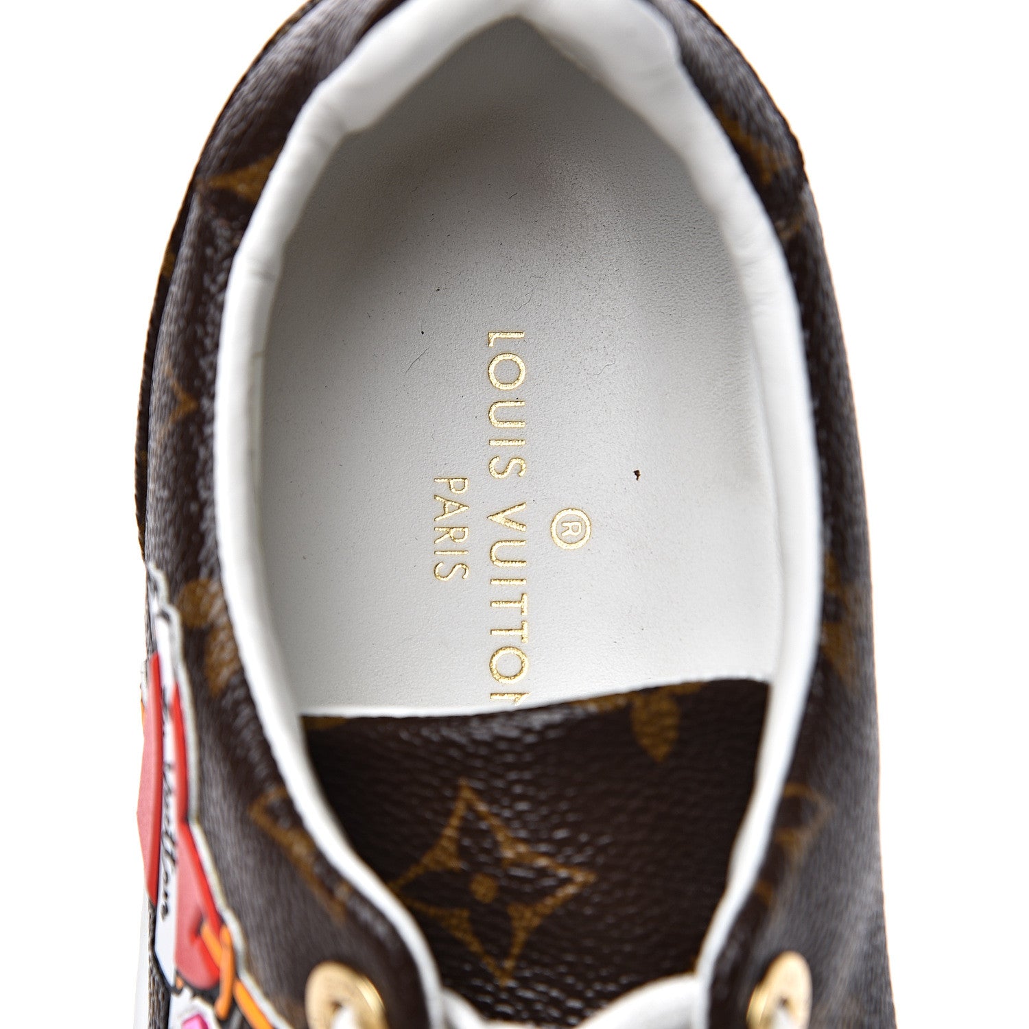 Louis Vuitton Calfskin Monogram LV Black Heart Sneakers 36 Cacao 7 of 9