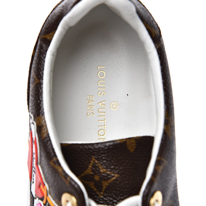 Louis Vuitton Calfskin Monogram LV Black Heart Sneakers 36 Cacao 7 of 9