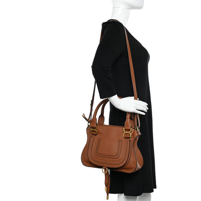 Chloe Calfskin Small Marcie Satchel Tan 2 of 10