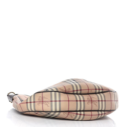 Burberry Haymarket Check Hobo Brown 4 of 19