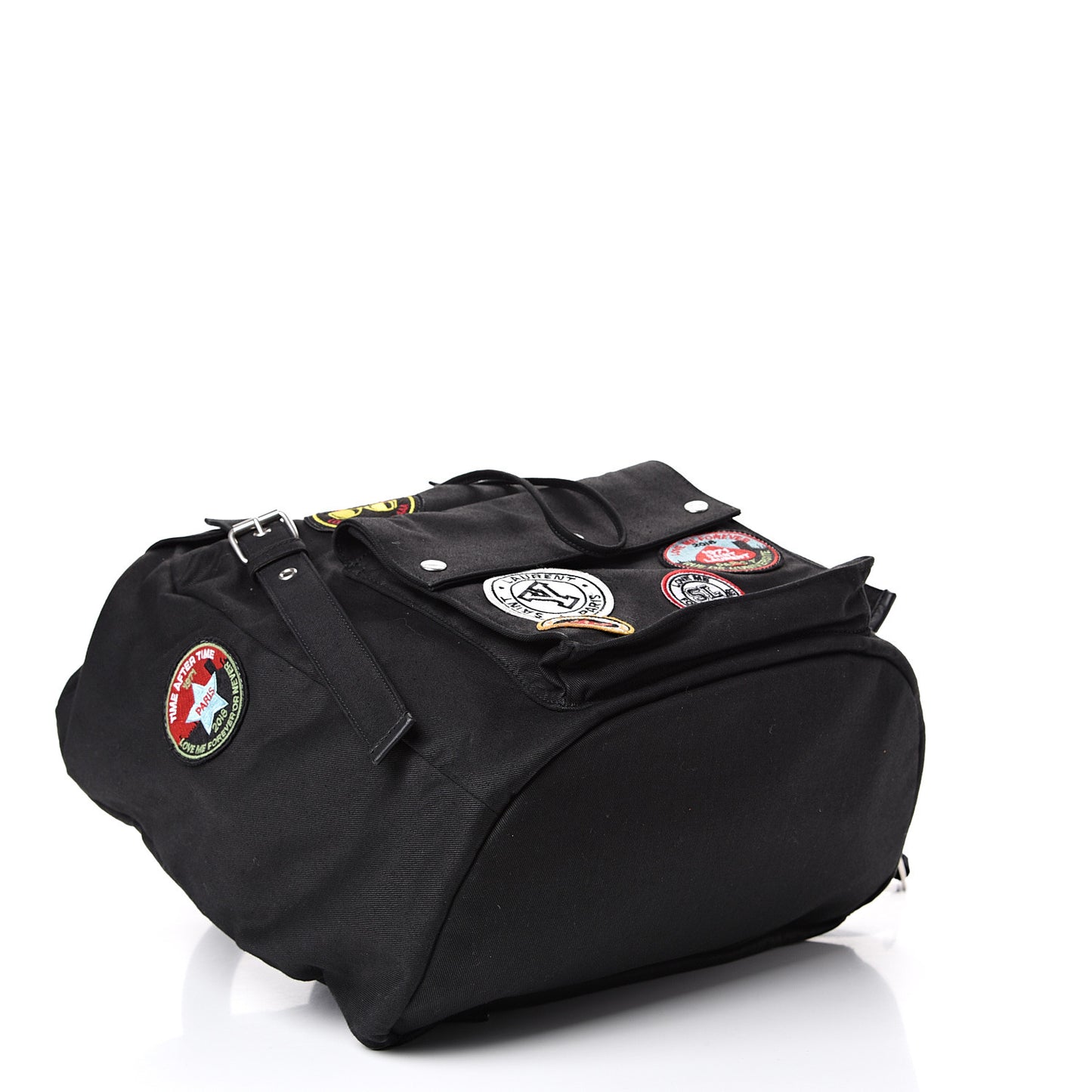 Canvas Multi Patch Backpack Black