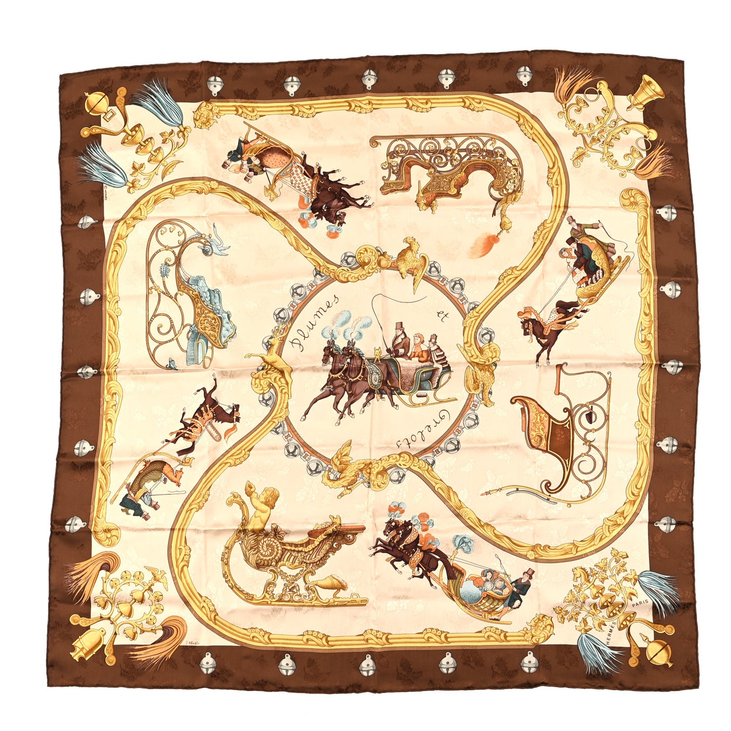 Silk Plumes Et Grelots Scarf 90