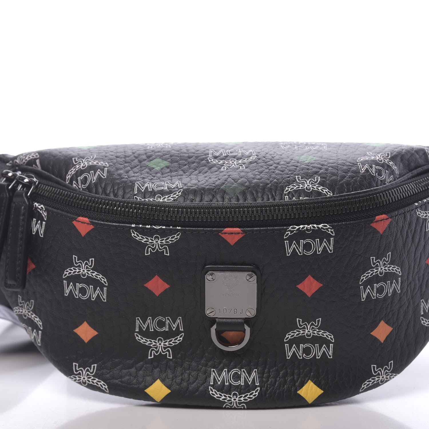 MCM Skyoptic Visetos Small Fursten Belt Bag Diamond Black 9 of 9