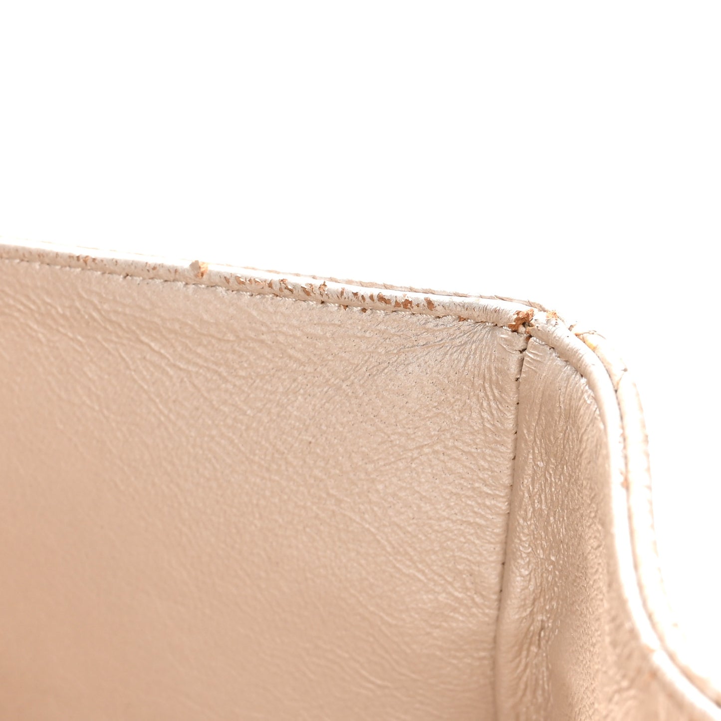 Metallic Caviar Quilted Maxi Double Flap Beige