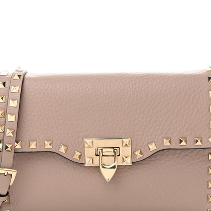 Valentino Garavani Pebbled Calfskin Medium Rockstud Flip Lock Crossbody Bag Poudre 7 of 16