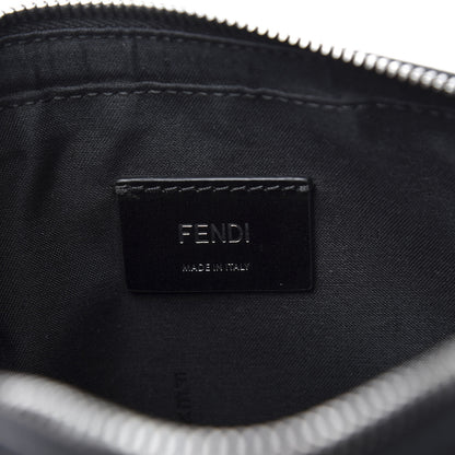 Fendi Glazed Fabric Vitello Liberty FF 1974 Diagonal Medium Camera Case Tobacco Moresco Black 8 of 11