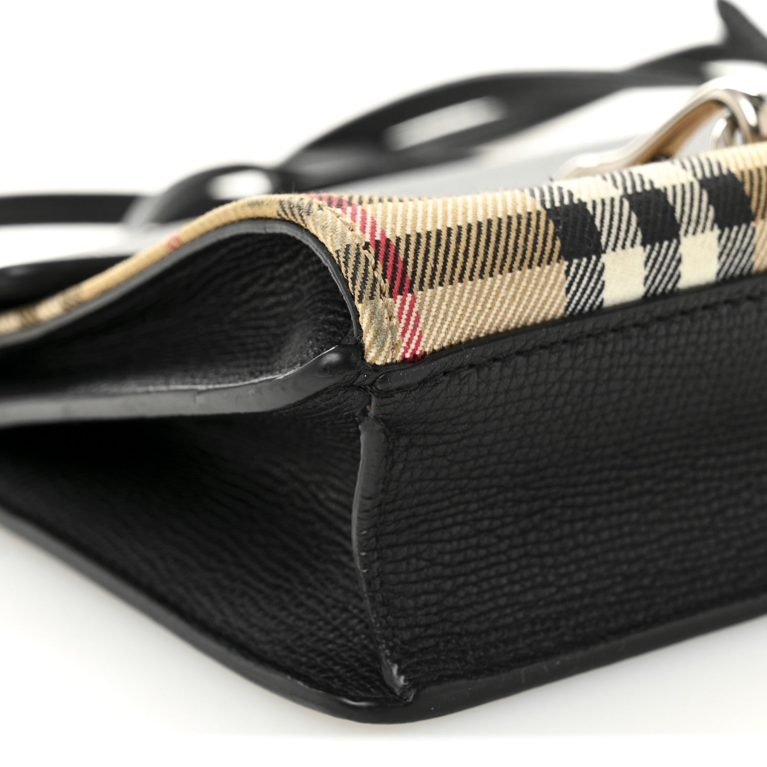 Burberry Derby Calfskin Vintage Check Small Macken Crossbody Bag Black 9 of 11