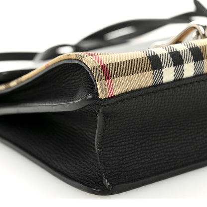 Burberry Derby Calfskin Vintage Check Small Macken Crossbody Bag Black 9 of 11