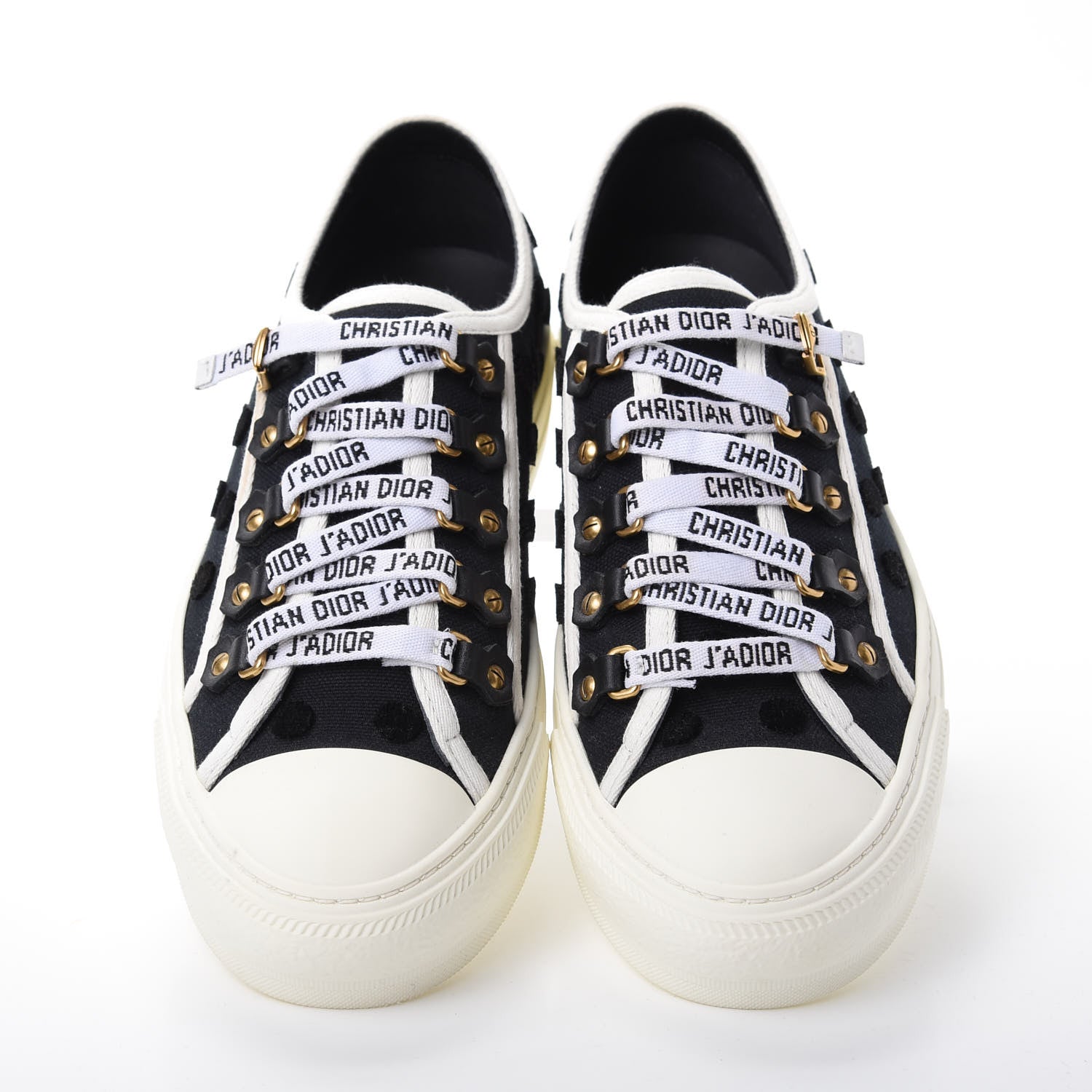 Christian Dior Canvas Dot Walk'N'Dior Low Top Sneakers 36 Black 6 of 11